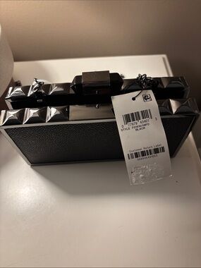 Black Studded Hardcase Clutch